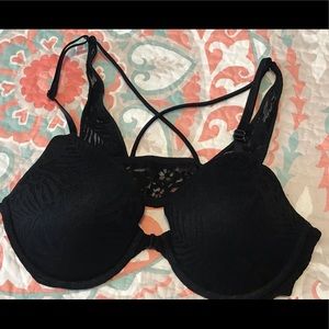 PINK Black Push-Up Bra
